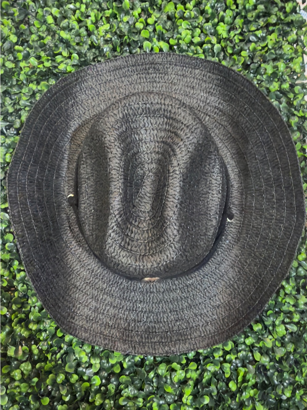 Black Straw Outback Hat - Unbranded